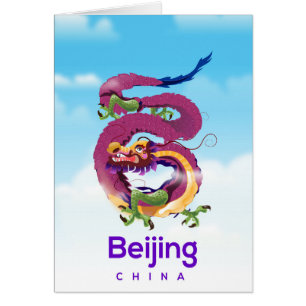 Beijing China Dragon travel poster
