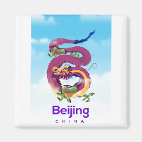Beijing China Dragon travel poster