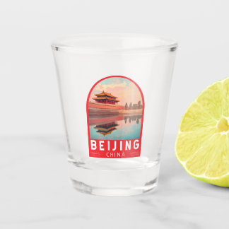 Beijing China Travel Art Emblem Shot Glass