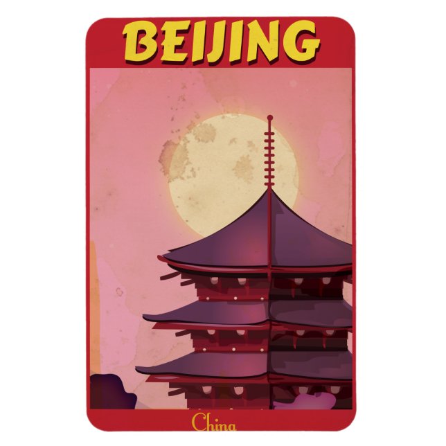 Beijing China vintage travel poster Magnet (Vertical)