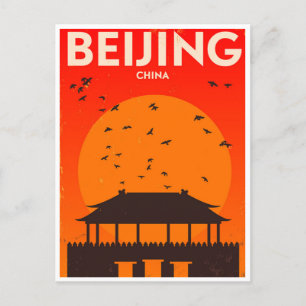 Beijing China Vintage travel retro tourism Postcard