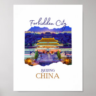 Beijing City Forbidden China Souvenir Men Boys Wom Poster