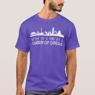 Beijing Skyline GPS Coordinates Silhouette China T-Shirt