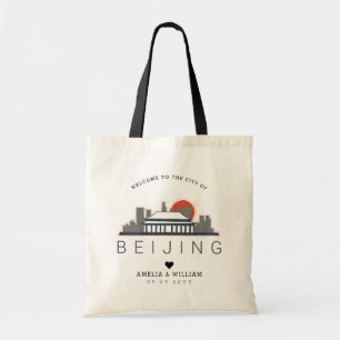 Beijing Wedding Stylised Skyline Tote Bag