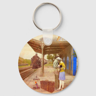 Beijo em Obidos. Portugal Key Ring