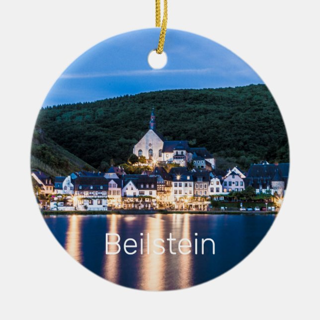 Beilstein Moselle Rhineland-Palatinate Germany Ceramic Ornament (Front)