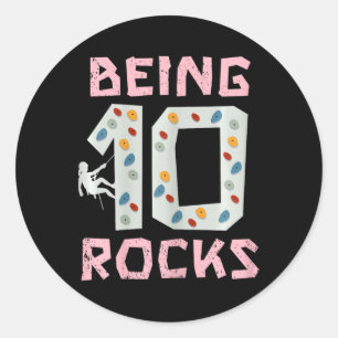 Being 10 Rocks Climbing Girl Classic Round Sticker