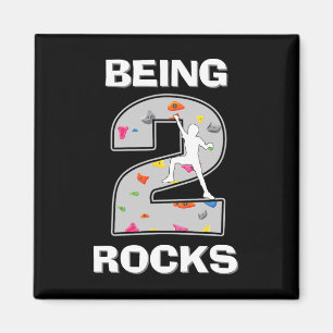 Being 2 Years Old Rocks Rock Climber 2nd Birthday  Magnet