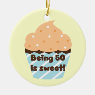 Being 50 is Sweet T-shirts and Gifts Ceramic Tree Decoration