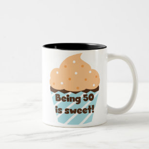 Being 50 is Sweet T-shirts and Gifts Two-Tone Coffee Mug