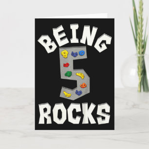 Being 5 Rocks Rock Climber 5th Birthday Funny  Card