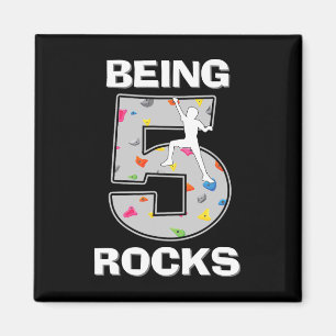Being 5 Years Old Rocks Rock Climber 5th Birthday Magnet