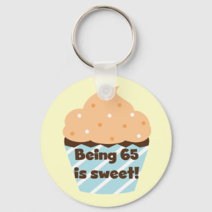 Being 65 is Sweet Birthday T-shirts and Gifts Key Ring