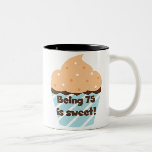 Being 75 is Sweet Birthday T-shirts and Gifts Two-Tone Coffee Mug