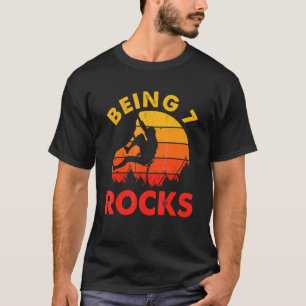 Being 7 Rocks Retro Climber Birthday T-Shirt