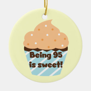 Being 95 is Sweet Birthday T-shirts and Gifts Ceramic Tree Decoration