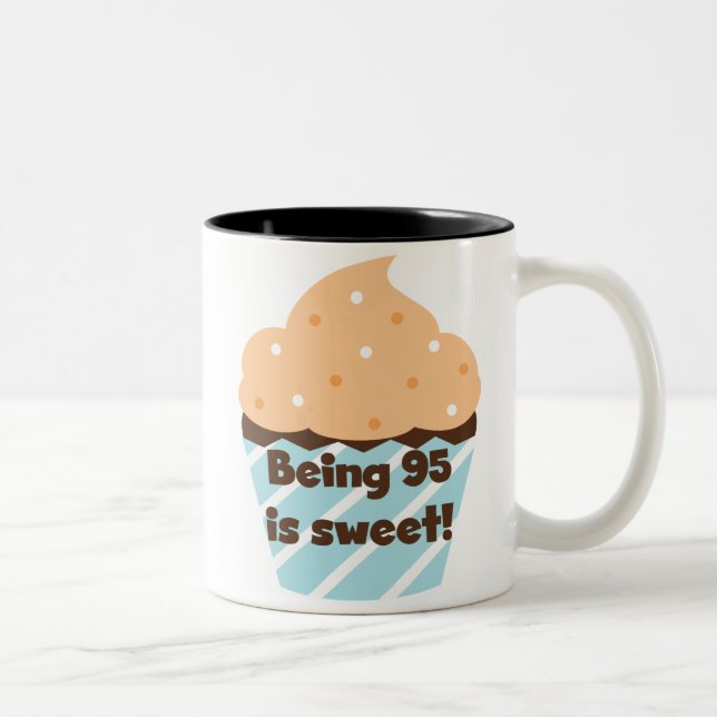 Being 95 is Sweet Birthday T-shirts and Gifts Two-Tone Coffee Mug (Right)