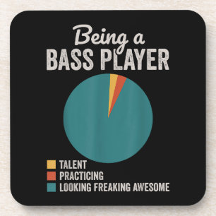 Being a Bassist Musician Funny Bass Guitar Player Coaster