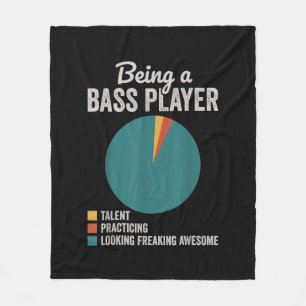 Being a Bassist Musician Funny Bass Guitar Player Fleece Blanket
