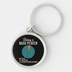 Being a Bassist Musician Funny Bass Guitar Player Key Ring