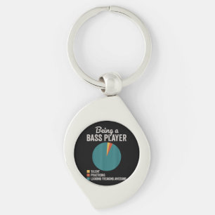 Being a Bassist Musician Funny Bass Guitar Player Key Ring