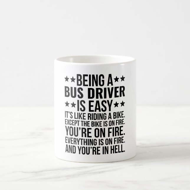 Being A Bus Driver Is Easy It's Like Riding A Bike Coffee Mug (Center)
