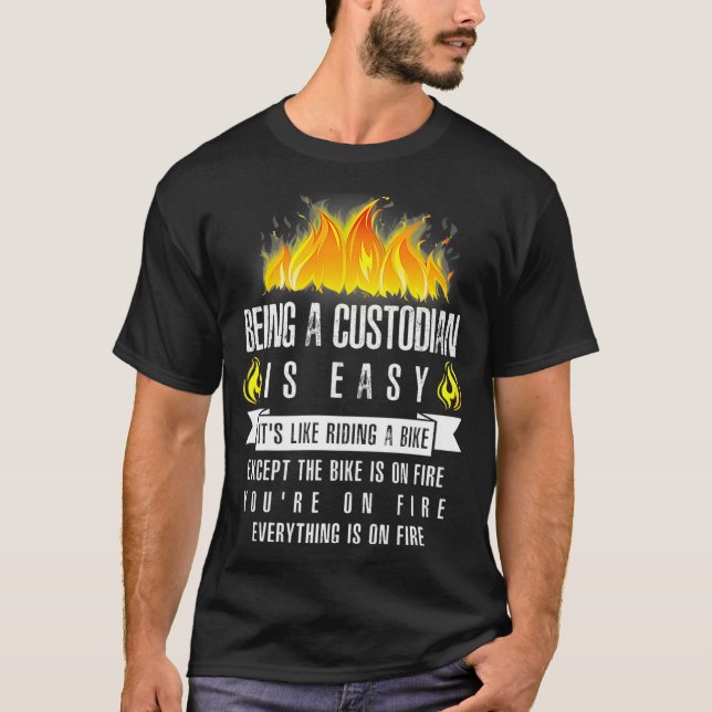 Being a Custodian Is Easy   Funny Premium T-Shirt (Front)
