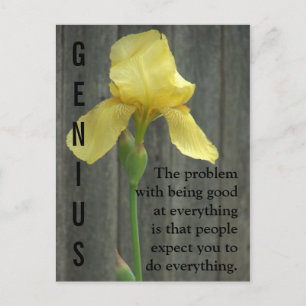 Being a genius is hard work postcard