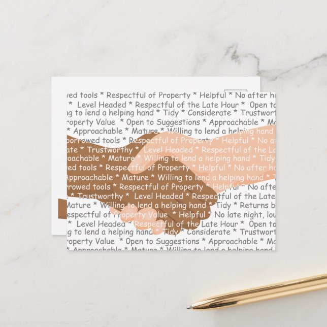 Being a Good Neighbour Postcard (Front/Back In Situ)