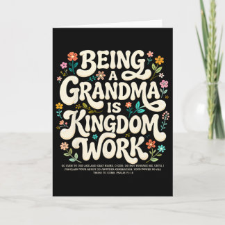 Being A Grandma Is Kingdom Work Psalm 7118 Retro C Card