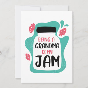 Being A Grandma Is My Jam Thank You Card