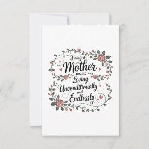 Being A Mother Means Loving Unconditionally RSVP Card