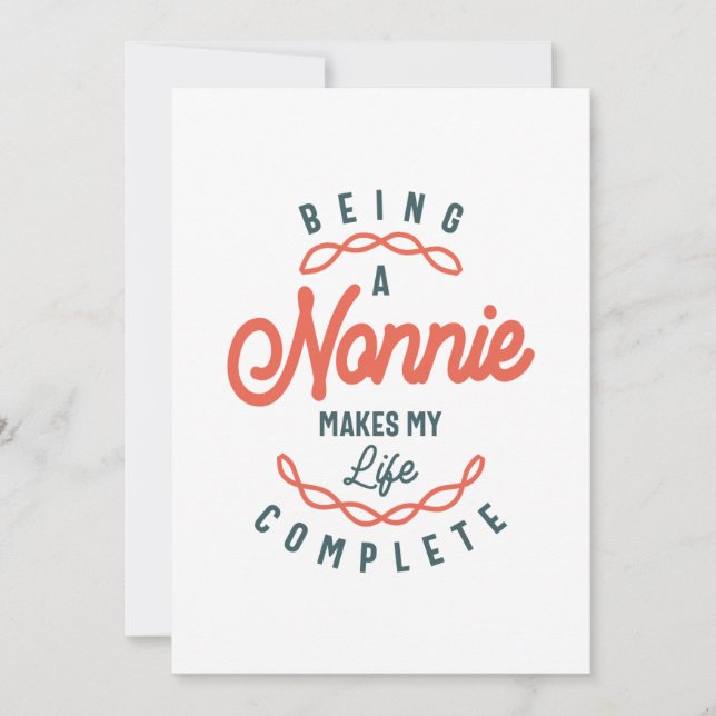 Being a Nonnie Makes My Life Complete Mother's Day Invitation (Front)