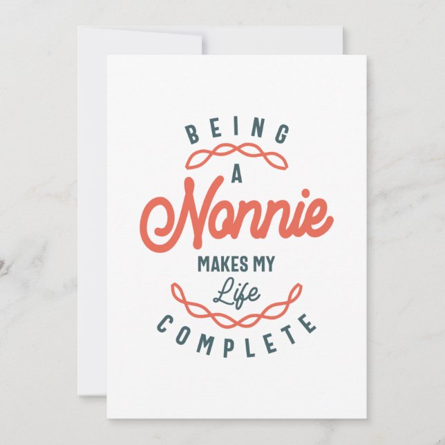 Being a Nonnie Makes My Life Complete Mother's Day Thank You Card (Front)