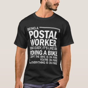 Being A Postal Worker Easy Like Riding A Bike Funn T-Shirt