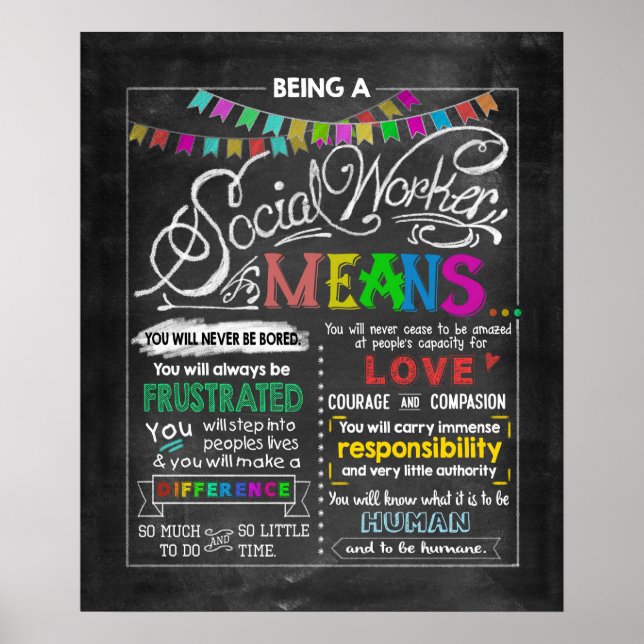 Being A Social Worker Means Inspirational Poster (Front)