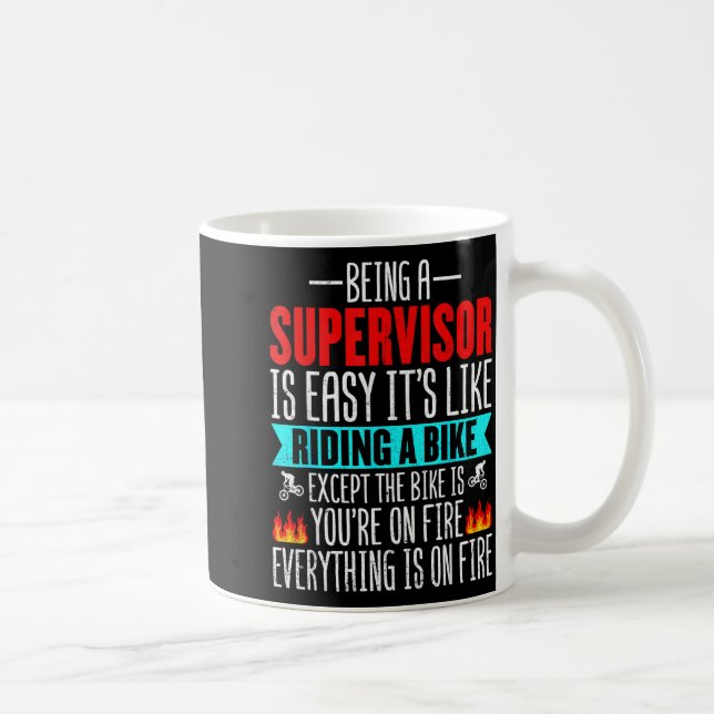 Being A Supervisor Is Easy - Bike Riding Superviso Coffee Mug (Right)