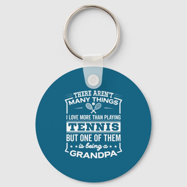 Being A Tennis Grandpa Funny Old Man  Key Ring (Front)