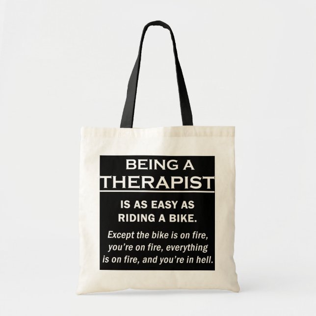 Being a Therapist Easy Therapy Counseling Funny Tote Bag (Front)