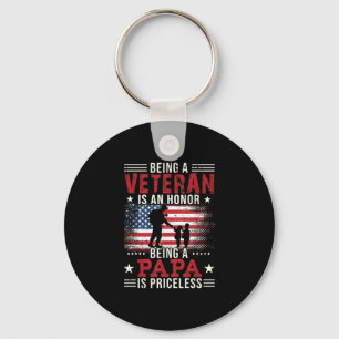 Being A Veteran Is An Honour Being Papa Is Pricele Key Ring