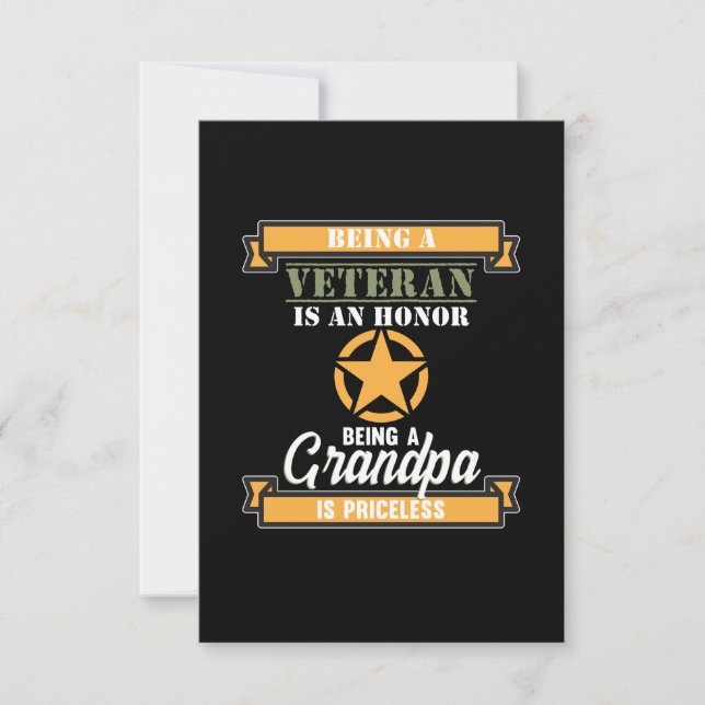Being A Veteran Is Honour Happy Veterans Day RSVP Card (Front)