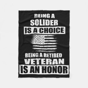 Being A Veteran Us Army Solider Independence Veter Fleece Blanket