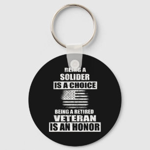 Being A Veteran Us Army Solider Independence Veter Key Ring