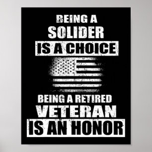 Being A Veteran Us Army Solider Independence Veter Poster