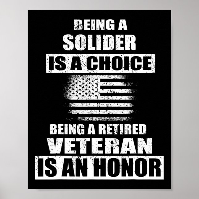 Being A Veteran Us Army Solider Independence Veter Poster (Front)