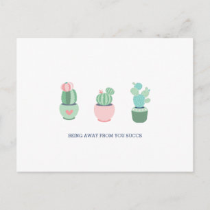Being Away Succs Succulent Cacti Postcard