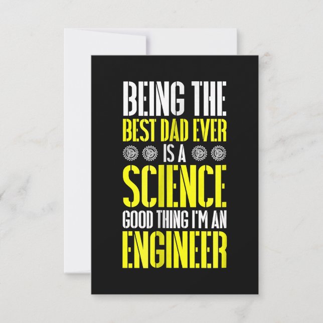 Being Best Dad Ever Is A Science Engineer Funny RSVP Card (Front)
