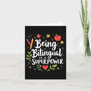 Being Bilingual Is A Superpower Back To School Esl Card