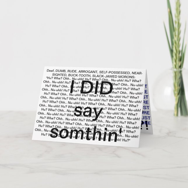 Being Called a Liar... Card (Front)