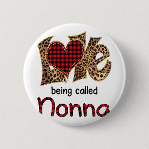 Being Called Nonna Leopard Heart Happy Mothers Day 6 Cm Round Badge